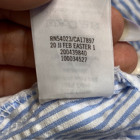 Janie and Jack Boy’s Blue/White Seersucker Striped Straight Leg Jeans Size 10 Y - Picture 7 of 8